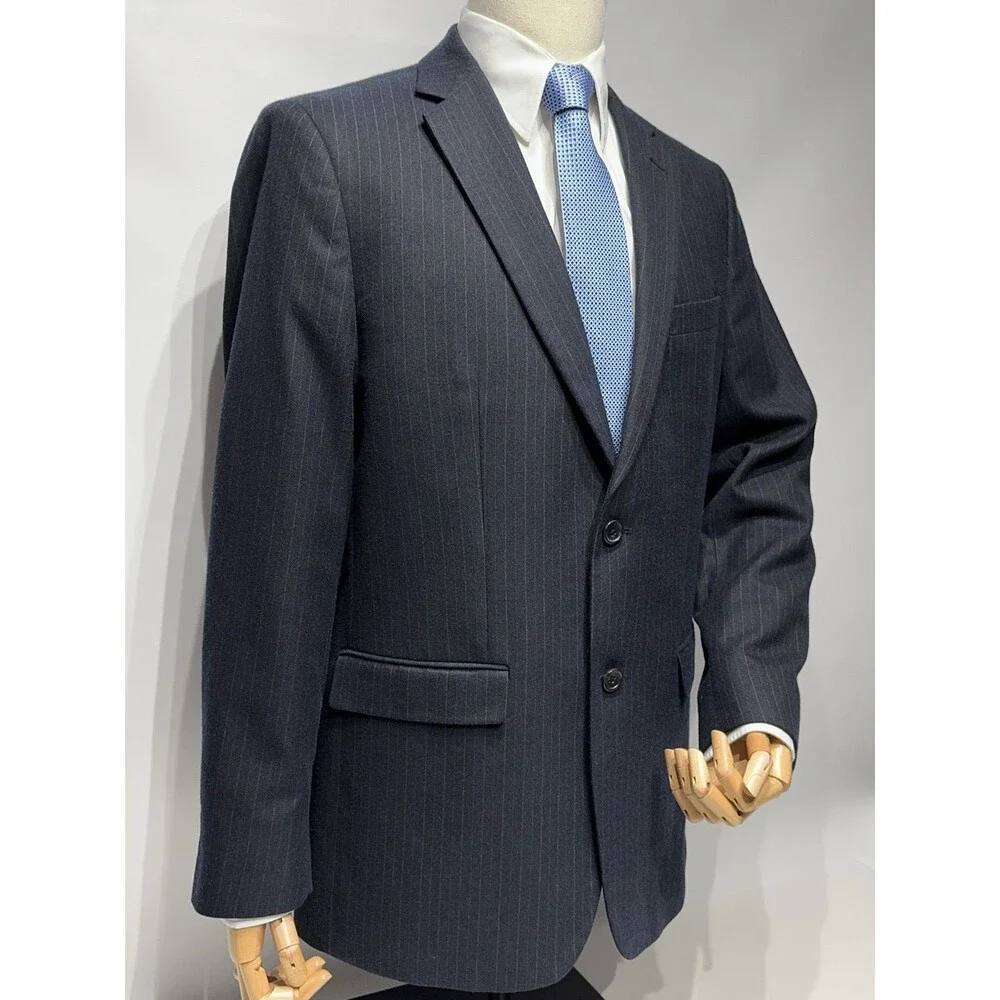 Banana Republic Navy Blue Pinstripe Blazer Tailored Slim Fit Men's Size 44R